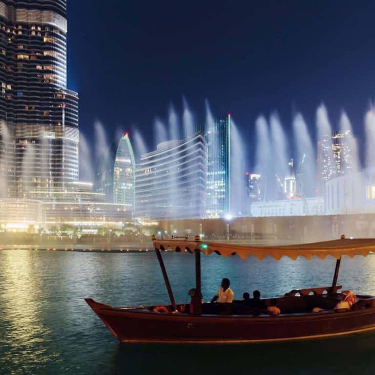 The Dubai Fountain Show and Lake Ride